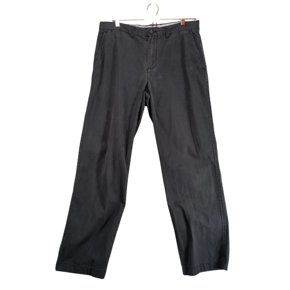 Tommy Hilfiger Black Cotton Chino Pants Men's 34x31" Business‎ Casual Classic